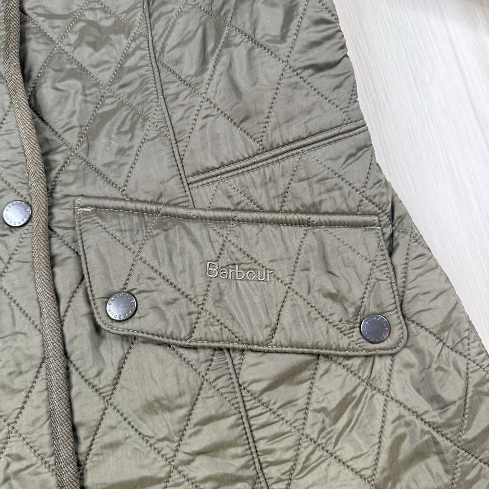 Barbour Cavalry Polarquilt Fleece Lined Jacket Olive Womens Size USA 10 Quilted - Picture 5 of 11